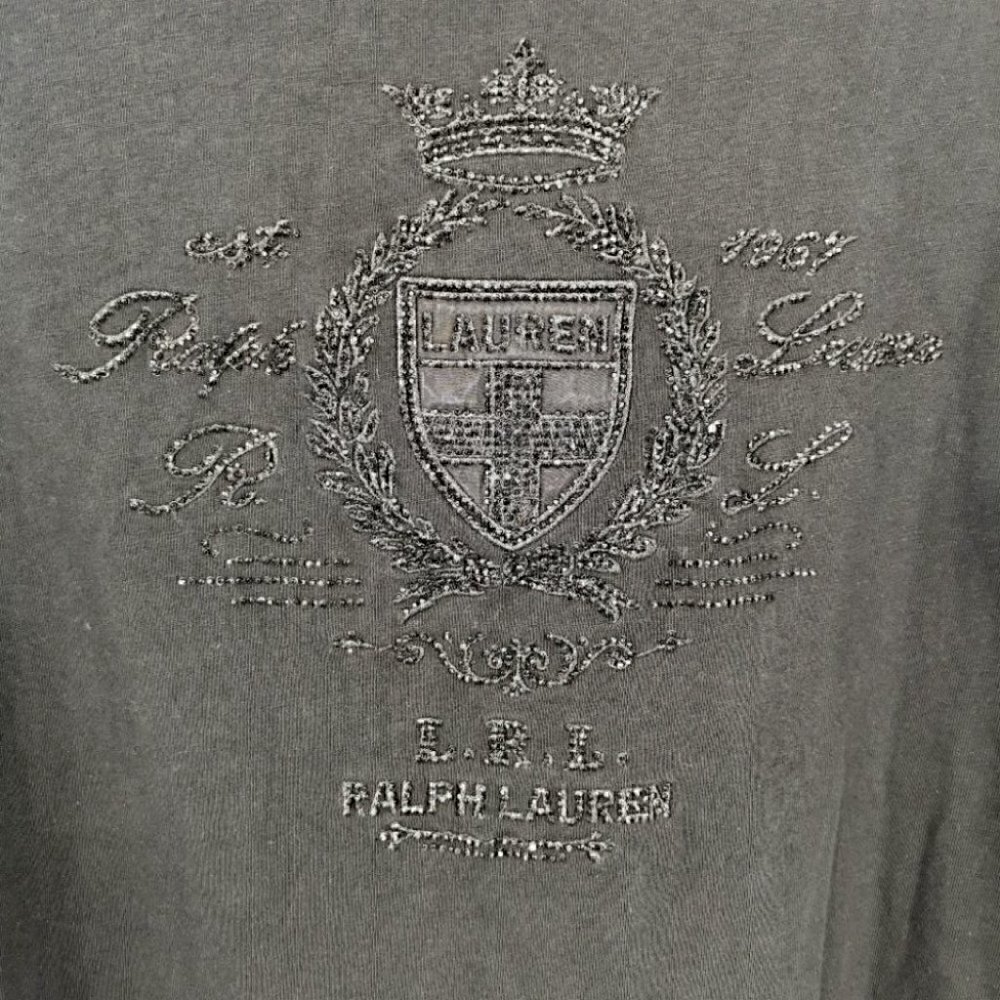 Lauren Ralph Lauren Women's M Black Bling Long Top - Picture 5 of 9